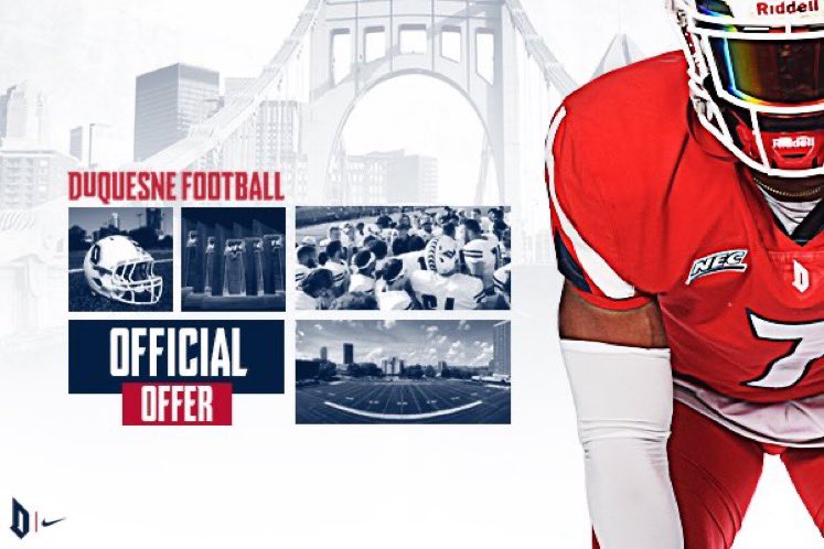 After a great conversation with @CoachFarisonDUQ, I am blessed to receive an official offer from <a href="/DuqFB/">Duquesne Football</a>!