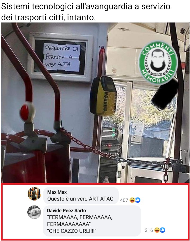 CM_Memorabili's tweet image. Fermate di un certo livello (di decibel raggiunti). #commentimemorabili #fermate #autobus #urla #tecnologia