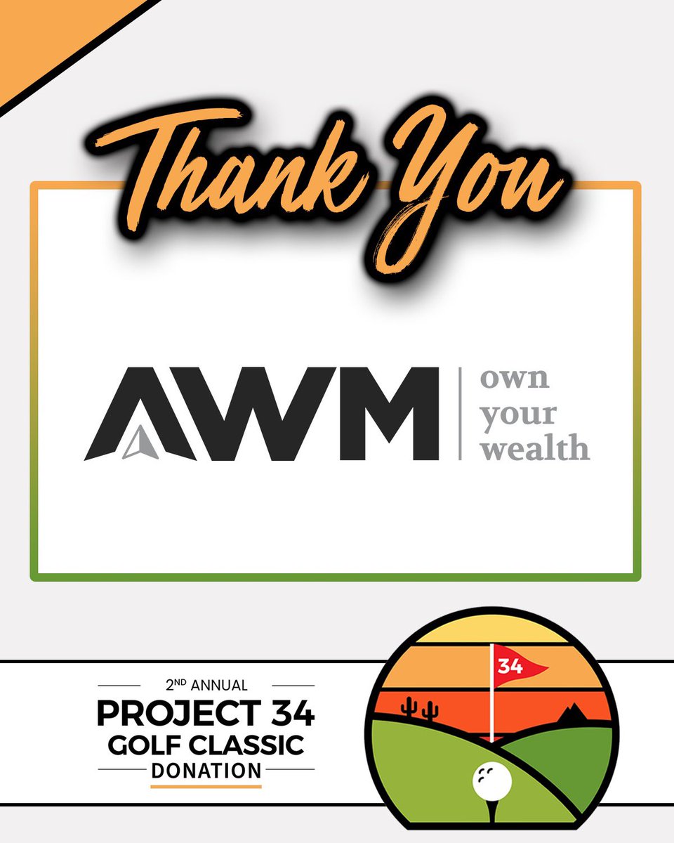 ProjThirtyFour's tweet image. A massive thank you to @awmcapital for donating to the 2nd Annual Project 34 Golf Classic! #AWMInsights #AWMCapital