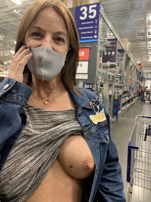 Never know what you'll find at the hardware store #titsout #flashing #ExhibitionistWife #exhibition #boobs