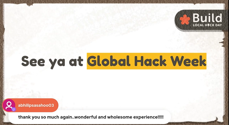 maryannnwude's tweet image. Last LHD closing :((( sad to see #LocalHackDay go but super excited for the upcoming #GlobalHackWeek seasons!!!