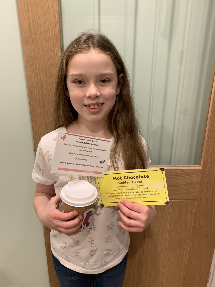 DbuffelM's tweet photo. Sophie is excited to have her hot chocolate! @rudstony3 @rudstonprimary https://t.co/UQgKbL3deB
