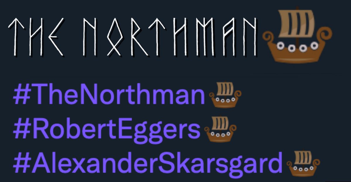 Can we take a minute to appreciate these awesome Viking ship emojis for @TheNorthmanFilm? 
In theaters April 22, 2022 (US release date)
#TheNorthman
#RobertEggers

#AlexanderSkarsgard

Thank you, @FocusFeatures 😍🥰 https://t.co/5qj7033who.