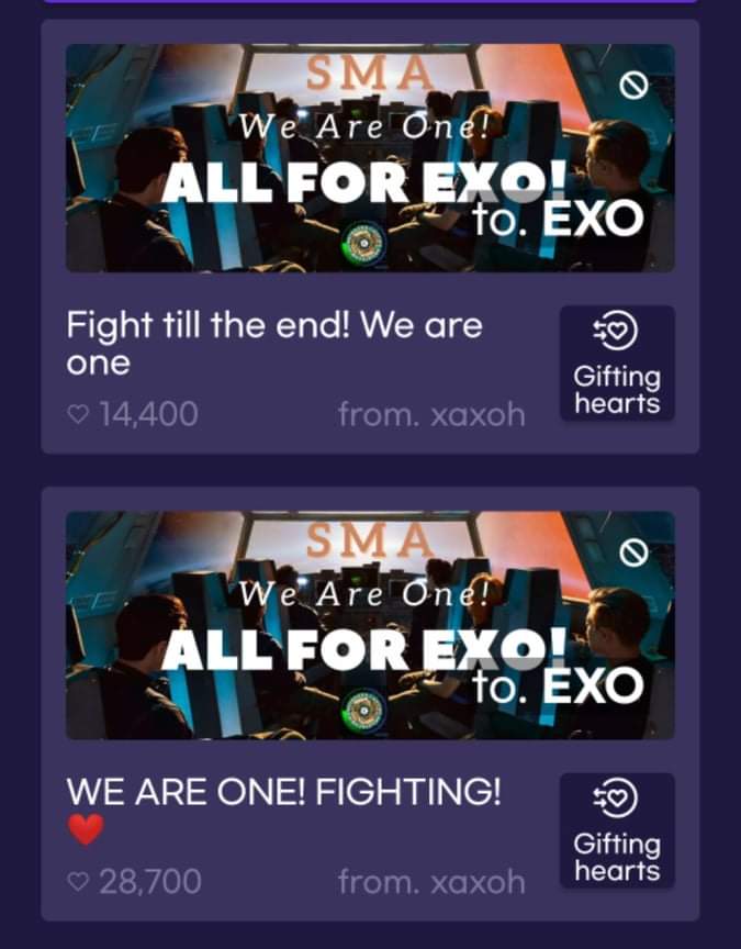 EXOPublicity's tweet photo. FANCAKE is the cheer section on SMA app since we can drop votes but let's not drop, if incase we need unused hearts. I suggest to watch ads to earn some❤️just in case. Also we dont think it will effect the results in anyway😊dont be panicked @weareoneEXO https://t.co/ydghP5sEfk