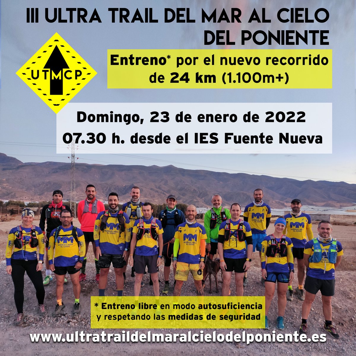 #ENTRENO 📣📣El domingo 🗓️ 23 de enero iremos a entrenar* la modalidad Trail ⛰️ (24km y 1.100+↗️). Ese trazado también forma parte del recorrido de las distancias Ultra y Maratón. Te esperamos a las 🕢7:30 en la 📌 puerta lateral del IES Fuente Nueva #YoTambiénVoyUTMCP