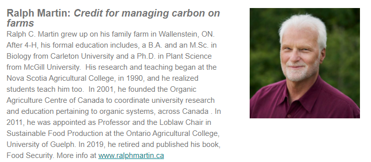 Got carbon questions? Learn more from Ralph Martin at the <a href="/HuronSoilCrop/">Huron Soil and Crop</a> AGM tomorrow (Jan 17). Register at heartlandsoilcrop.org/events to get the Zoom link.