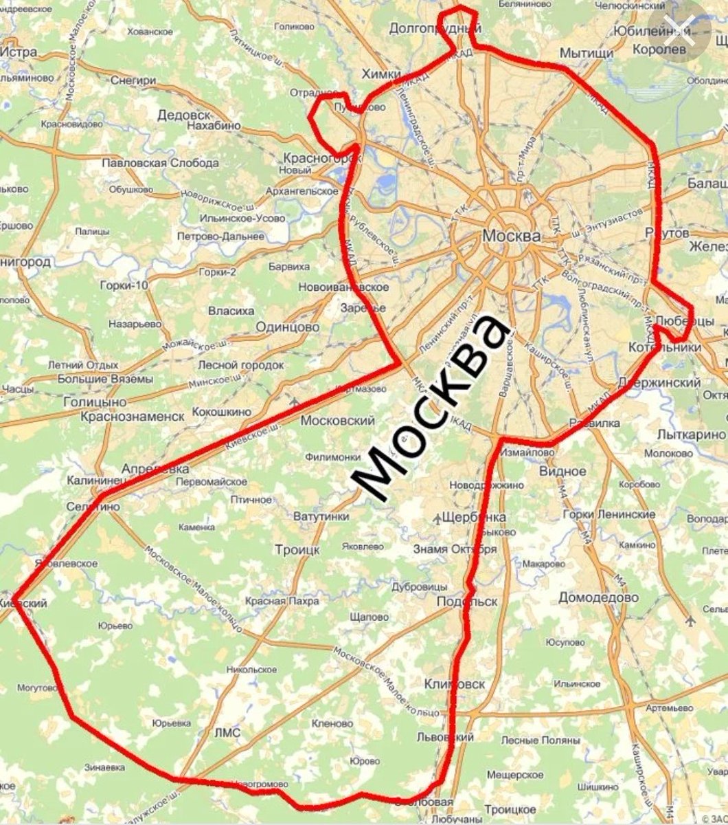 Территория Москвы на карте 2021