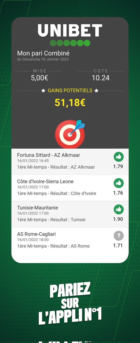 GoBill10's tweet image. Les choix 1ere mi-temps qui régale #TeamParieur #CAN2021  
Merci @UnibetFrance