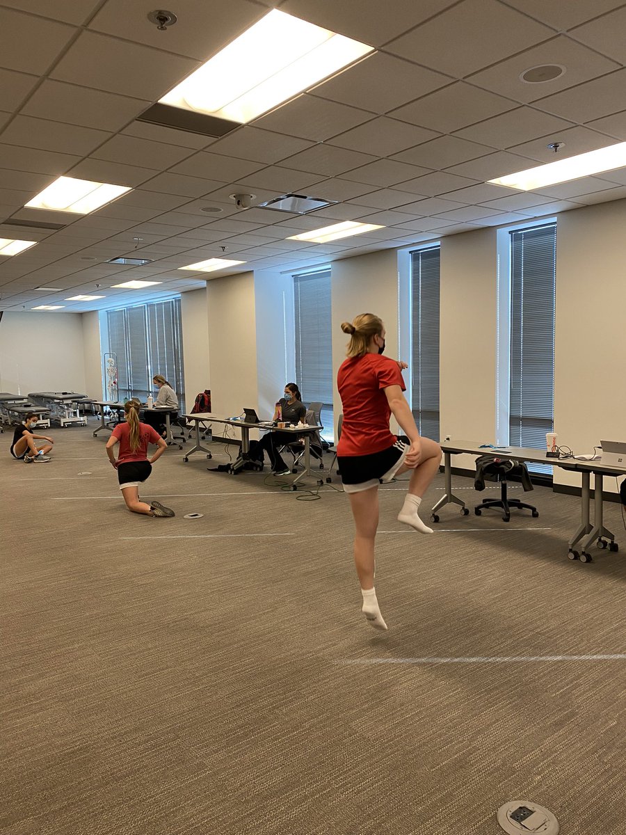 MUSaintsSoccer's tweet photo. MUWS program is continuing the use of the Athletic Movement Index testing powered by SSM Health Physical Therapy to try to mitigate injuries and improve performance on the field for our Spring Season! Research put on by MU Physical Therapy Dept…thanks⚽️ alums Caroline and Tyler! https://t.co/sFS9F7XId5