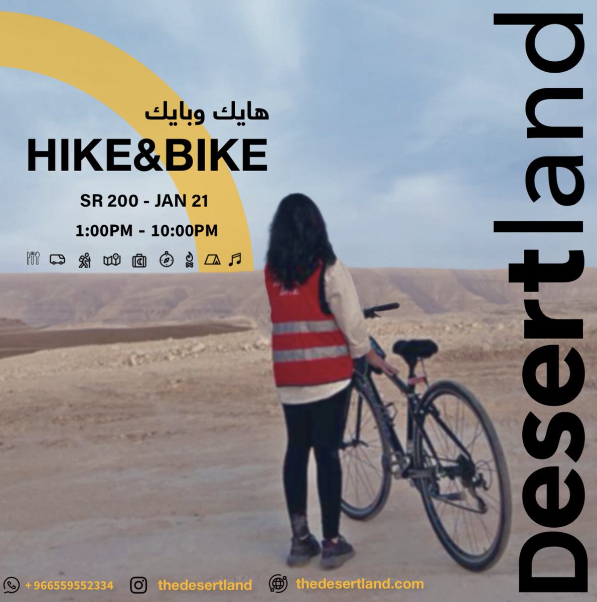 thedesertland's tweet photo. جدول جديد جهزناه لكم ✨
تقدرون تكتشفون انفسكم و روح التحدي بداخلكم
 من خلال البايك او الهايك 🤩
انضموا لنا الجمعة و اصنعوا ذكريات جديدة 
بين الجبال ⛰

للتسجيل و التفاصيل الرابط في البايو! https://t.co/iwHiOEWcrt