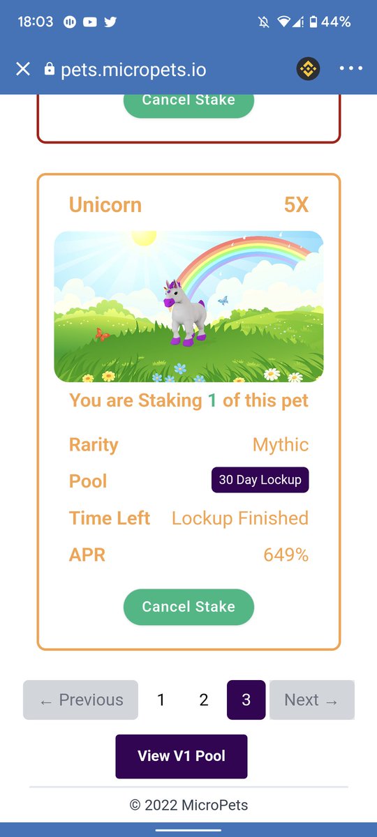 NO WAY DID I JUST MINT A #unicorn, #Mythic  #NFT  ?! Oh dayumm!! #LFG straight into the 30 day #Staking pool! 4 crate buys, 1opened, 2opened, boom Unicorn! 
Spreading luck to everyone viewing this tweet!! Go get it!! 
#bnb #BSCGems #petropolis $PETS #GameFi #P2E @MicroPetsBSC