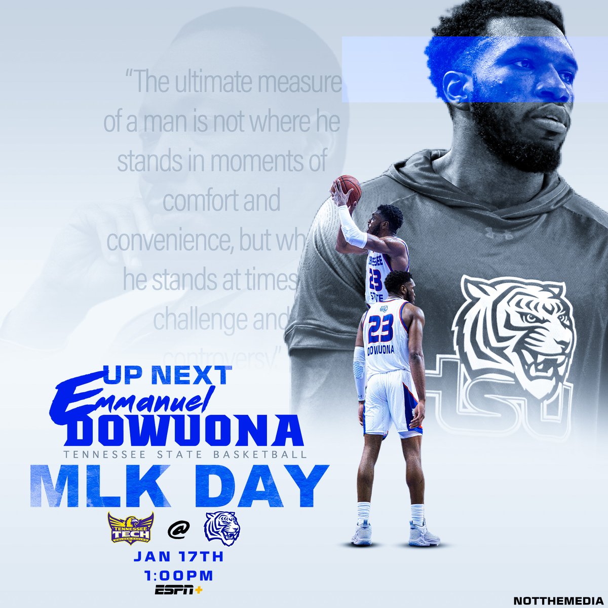 TSUTigersMBB's tweet photo. 𝚂𝚙𝚎𝚗𝚍 #𝙼𝙻𝙺𝙳𝚊𝚢 𝚆𝚒𝚝𝚑 𝚄𝚜.. 

#𝙳𝚎𝚜𝚎𝚛𝚟𝚎𝟸𝚆𝚒𝚗 || #𝚁𝚘𝚊𝚛𝙲𝚒𝚝𝚢 https://t.co/PVNLvZ1NCu
