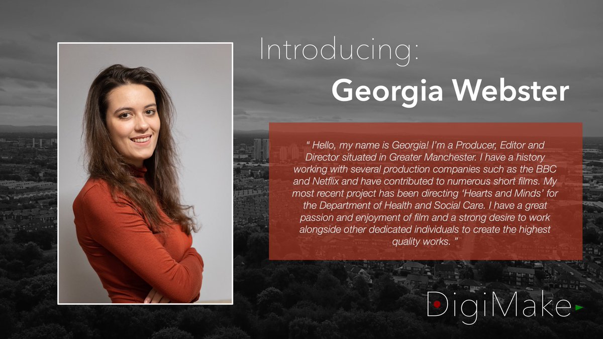 digimakemedia's tweet photo. Next up, we'd like to present one of our two Creative Directors - Georgia Webster! 
•
Be sure to follow this page as we introduce our final member of the senior DigiMake crew tomorrow, closely followed by some BTS from our shoots in the coming days!

#Director #Film #Creative https://t.co/FvPhrQOrYq