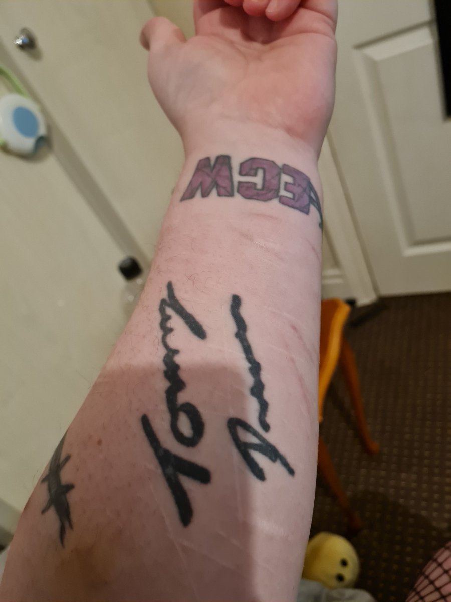 WWEOLDSCHOOL's tweet photo. Proud of my #ECW tattoos β€β€ππ love every man an woman who put their body on the line for our delight!! Respect them all and admire every single one!! π long live #ECW got these out of love and respect! Hopefully get more this year! #Imhardcore #LongliveECW @mikeywhipwreck_ https://t.co/D7raEDYZnX