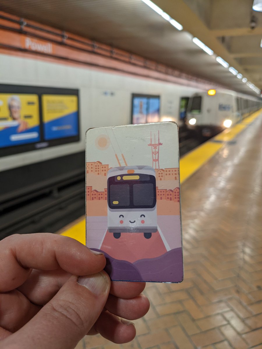 Had a really sweet moment with nice staff at the <a href="/SFBART/">BART</a> Powell station who saw my <a href="/transitsupply/">Transit Supply</a> Clipper card sticker &amp; we're enthusiastic to get their own!