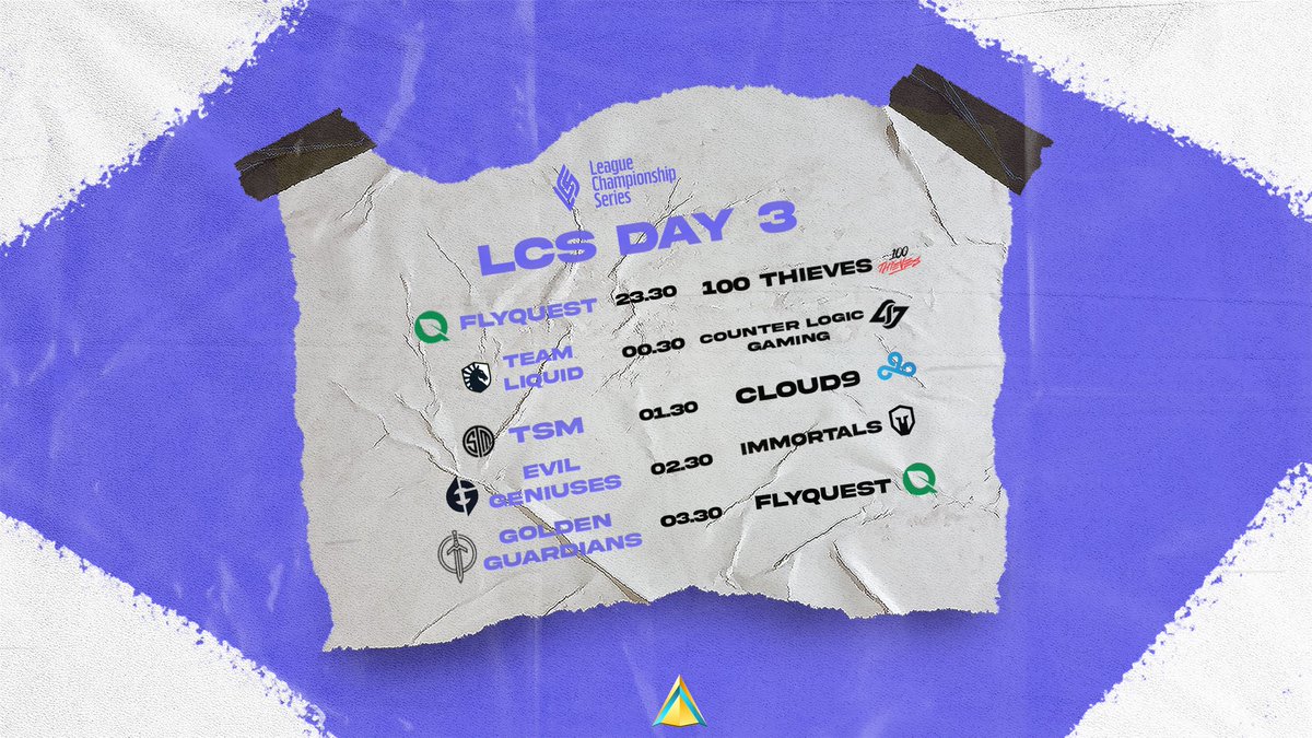 #LCS Sezon Öncesi Turnuvası 3. Gün karşılaşmaları başlıyor.

İlk maç bu gece 23.30'da FlyQuest ile 100 Thieves arasında gerçekleşecek.