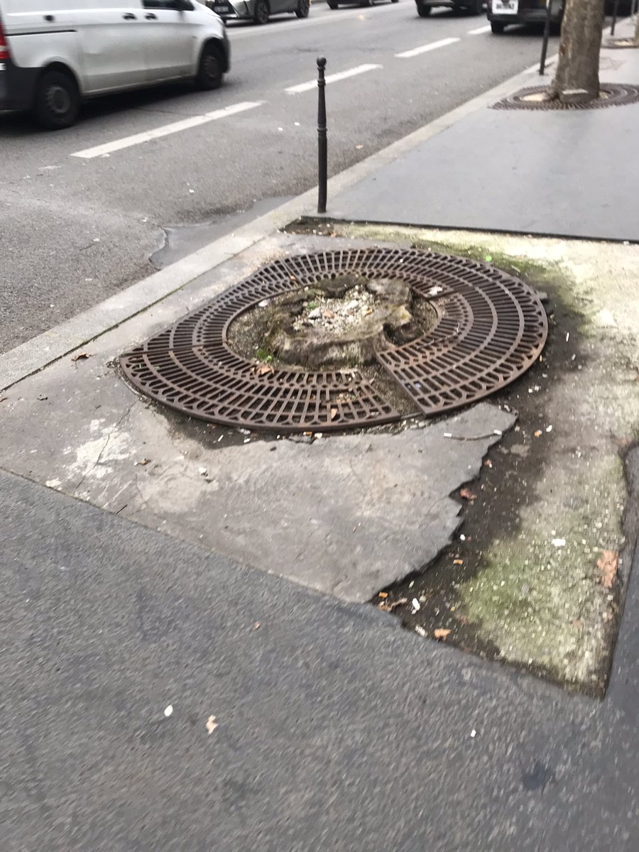 MariePiR1's tweet photo. Un petit avant-pendant-après sur les pieds d’arbres à Paris… Ici bd des Capucines. Apparemment, ces nouvelles choses à l’esprit zadiste sont des pieds d’arbre “participatifs”. A priori, seuls les chiens participent… 💩💩 Et le pire: il n’y a plus d’arbre! 😭#saccageparis https://t.co/5LRTHwk7aI