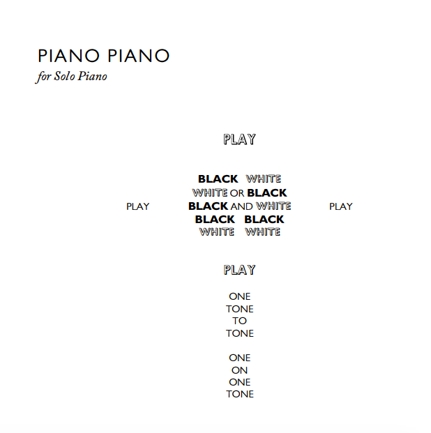 NotationIsGreat's tweet photo. One of Pauline Oliveros's text scores:
Piano Piano https://t.co/iOmqw2j6Ys