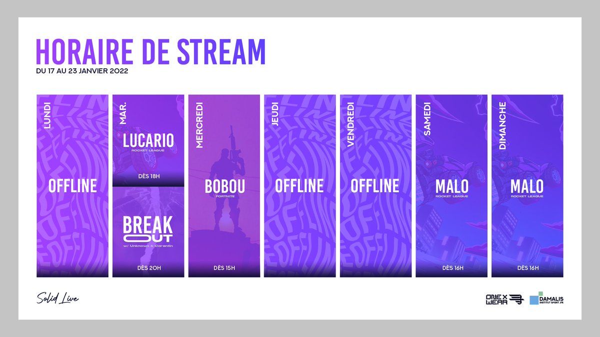 FeatherGGCH's tweet photo. La machine est relancée ! 🔥
Voici l'horaire de stream de reprise
#SolidLive https://t.co/Gv17Su5Q4L
