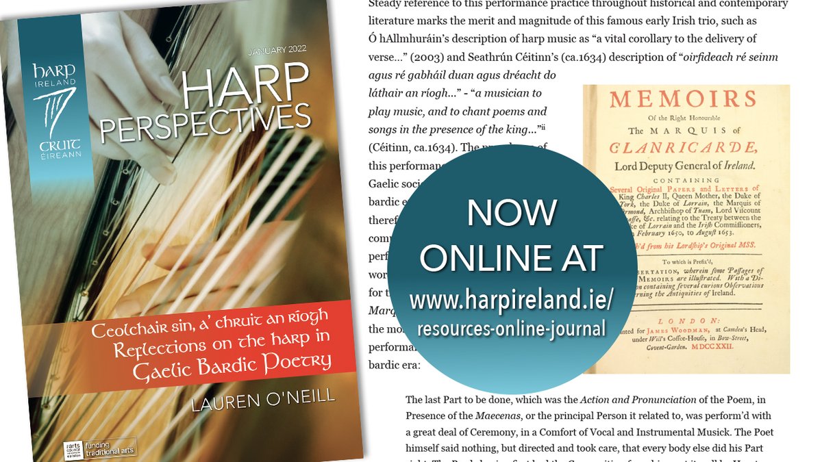 cruiteireann's tweet photo. HARP PERSPECTIVES January edition is now online at https://t.co/RdMbhX8D6s.
In our January edition, LAUREN O'NEILL considers the historical significance of the harp in Gaelic bardic poetry and how its richness might act as a catalyst in re-imagining contemporary harping. https://t.co/ipkkvfusyI