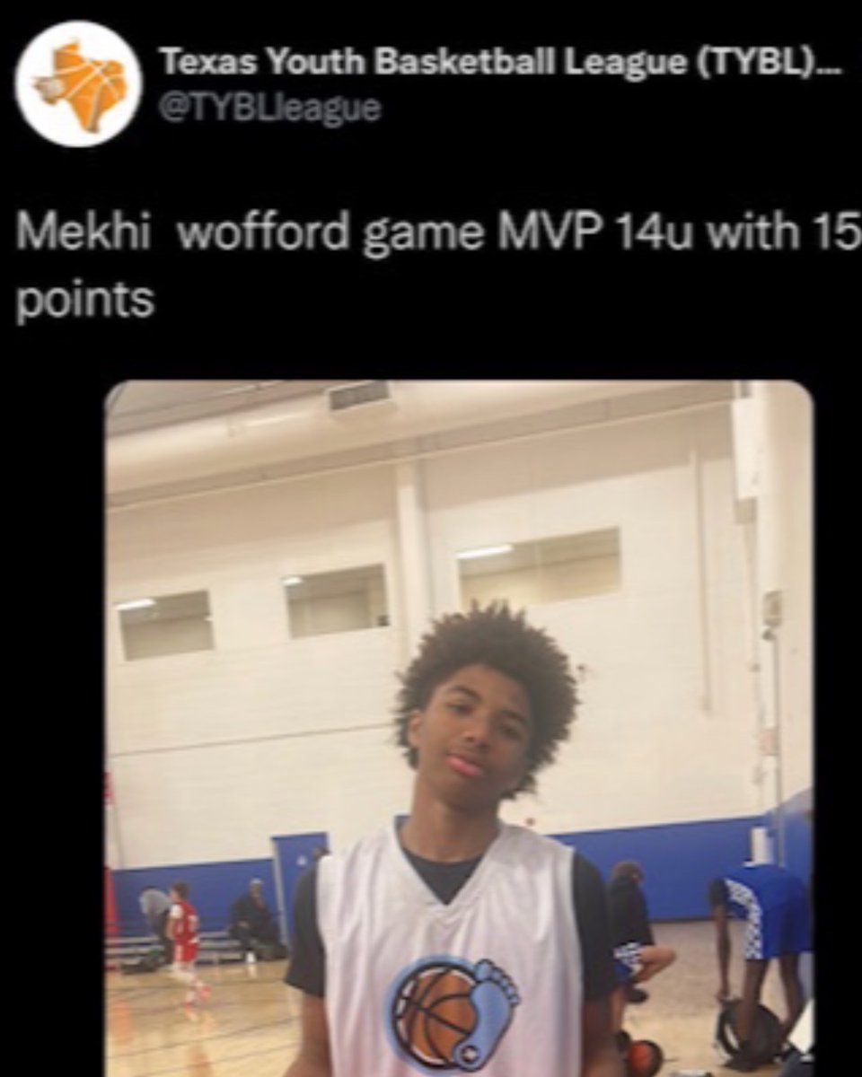 TarHeel_Fam's tweet photo. Something to be said about "the process".  Mekhi Wofford of Texas Tar Heels 2026 has been working hard and flying under the radar!  Congratulations young man - we are proud of you!  #MVP #THBL #hardwork #yourtimetoshine https://t.co/kRzUssbMpO