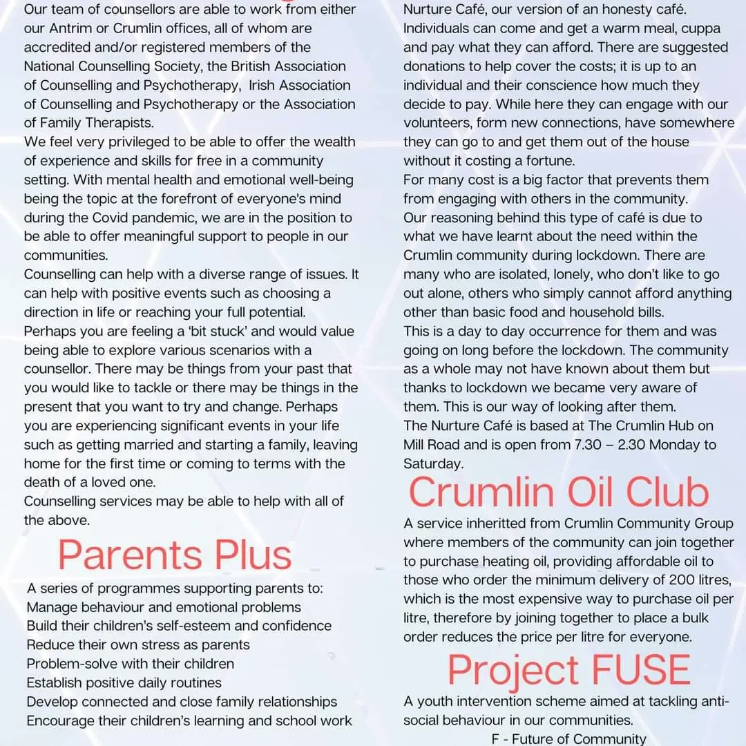 ASafeSpaceToBe1's tweet photo. Monday's are very busy in the hub 🙏

Stay &amp; Play from 9.15 - 11 am.  

Crafty Crafts from 1 - 3pm

Quirky Crocheters from 630 - 830pm

Looking forward to seeing you all there.
☎️02896 208284
📧 info@asafespacetobeme.co.uk
https://t.co/4N9OGWAe5V
#mentalhealthmatters https://t.co/zYuEm4nWg2