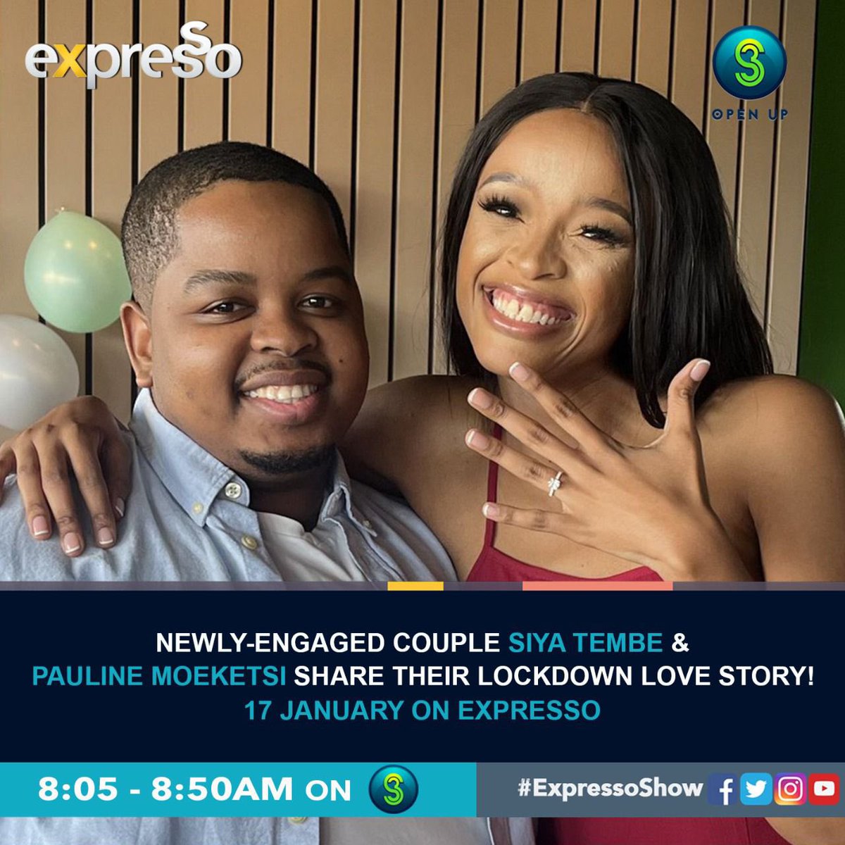 Catch my brother <a href="/SS_Tembe/">Siya</a> and my future sister in love @PMoeketsi91 on Your feel good breakfast show <a href="/expressoshow/">Expresso Show</a> tomorrow morning!! ✨❤️💐