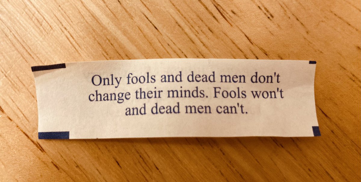 HD_DirtKing's tweet image. Got this one with my Chinese food tonight. 

Makes me think of some coaches I know who like to say, “but that’s the way I’ve always done it.” 

Always have to learn, adapt, grow.