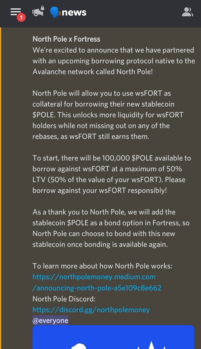 FortDaoUpdates's tweet photo. Quite a hefty announcement but long story short: wsFORT is now available and $FORT is now partnering with North $POLE https://t.co/nj9MyewhRV