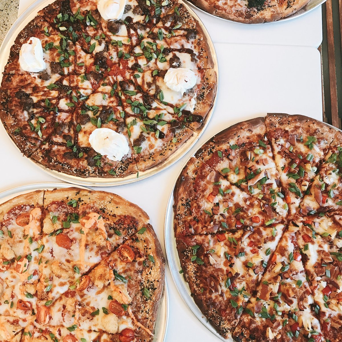foumami's tweet photo. If you love #Foumami's scallion pancakes & love pizza, you will love @makeboluopizza serving #ScallionPancakePizzas! Our sister concept is launching this week & is available for DELIVERY ONLY via UberEats & GrubHub Mon-Fri 4PM-9PM. Visit https://t.co/ZtEKqhWAqo to learn more. https://t.co/d4xWm4E8w1