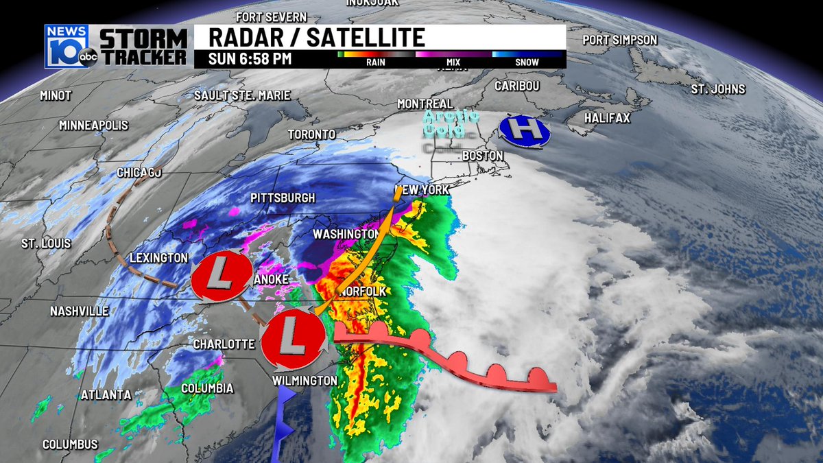 Surface Maps
Double Barreled storm tracking up through the mountains and Eastern NC...
This storm moves Northward quickly and intensifies....Expect light snow to dev....then heavier snow after midnight
Mixing with sleet/ice during the early morning...
