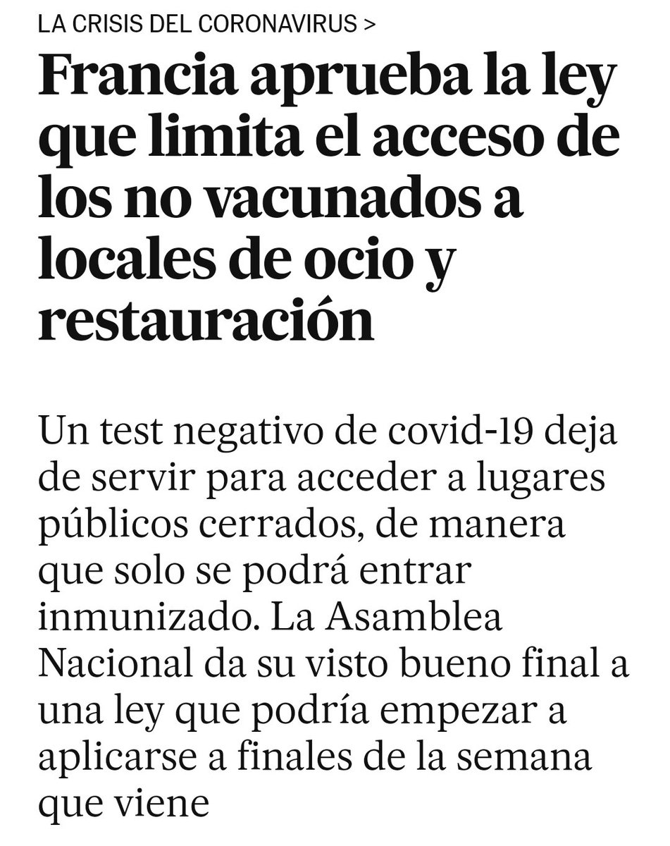 EnriqueVasquez's tweet photo. Los antivacunas quedarán aislados en Francia https://t.co/Bl0G04MXjo