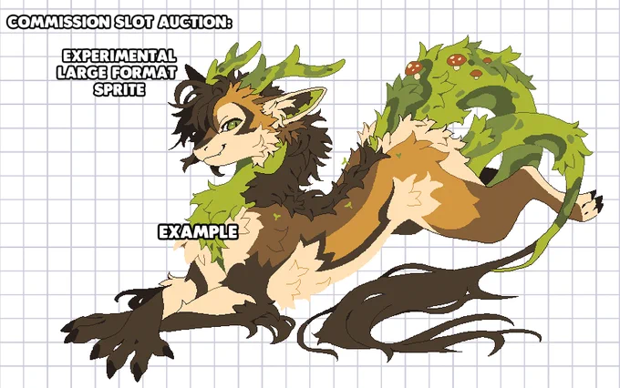 ⚡Commission slot auction⚡

🔸Experimental large-format sprite
🔸Any species, feral or anthro
🔸Artistic freedom preferred

SB: 5️⃣0️⃣
No AB

Will be shaded if this reaches 200+

⚡Bid chain below⚡ 