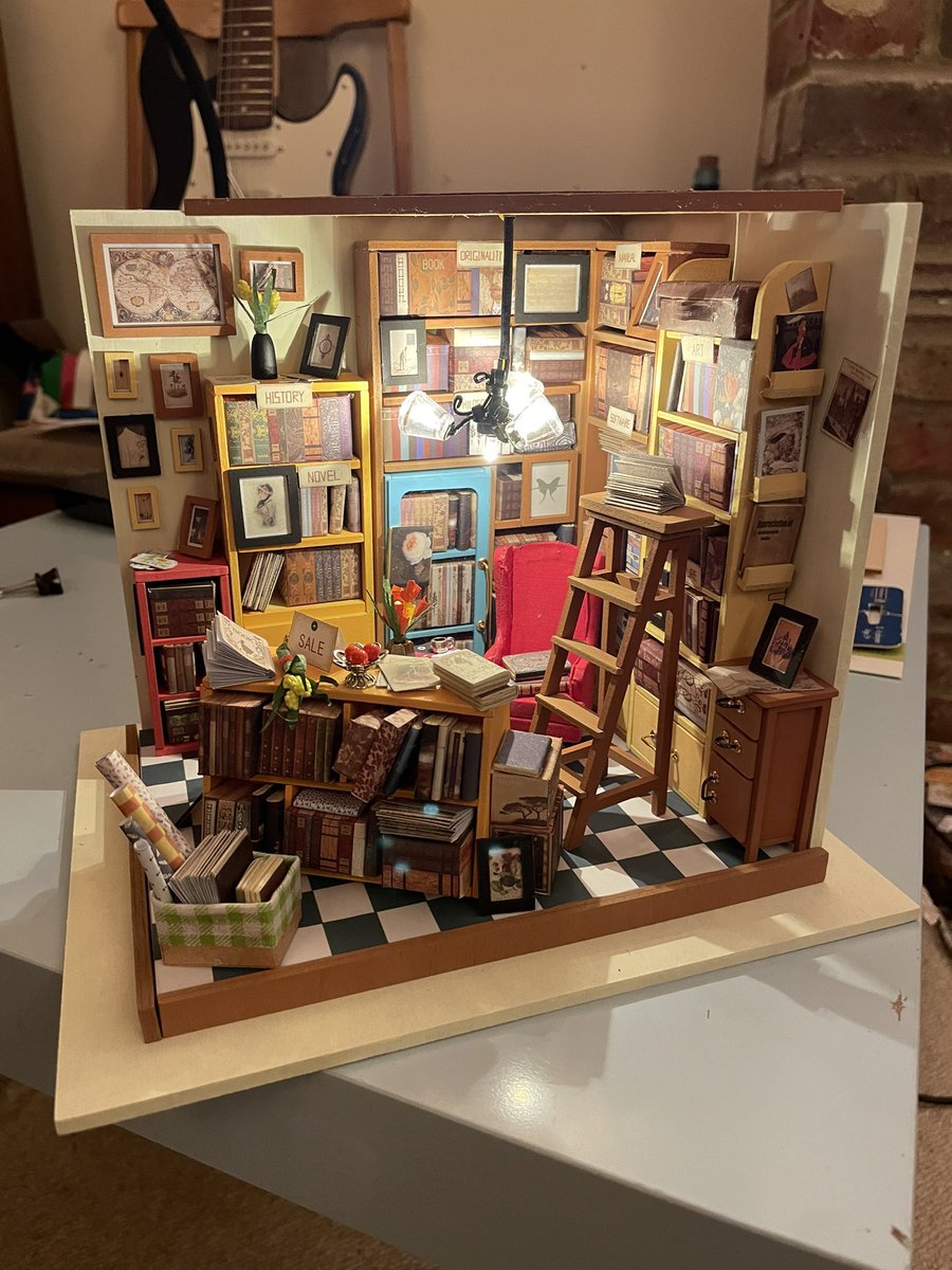 Humzumble's tweet image. I have finished my teeny tiny bookshop by shamefully neglecting all other things since Christmas. What to do with myself now? Writing? Editing? Or making a teeny tiny coffee shop?