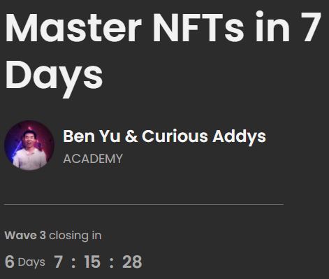 UpendoNFT's tweet photo. I am taking the most amazing class ever called How To Master NFTs in 7 Days with Ben Yu. This is the future!
JOIN ME!  Use this link and YOU get a 20% discount! Wave 3 is closing in 6 Days.
https://t.co/ZabJnPnKXi
#nft #Thisisthefuture #blockchain #nftartists https://t.co/nMfyp2lafA