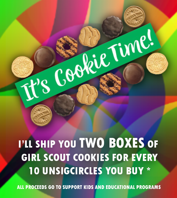 1busyguy's tweet photo. It is #GIRLSCOUT #COOKIE #SEASON and my evil plan is to tempt you with them & support kids in the process.
Anyone that buys 10 #UnsigCircles from Jan 15th on, will receive two boxes of Girl Scout Cookies.
Learn more here.
https://t.co/09HyDhKhK1
#the_unsigned #ada #cardano #nft https://t.co/YJ1jv6eUMC