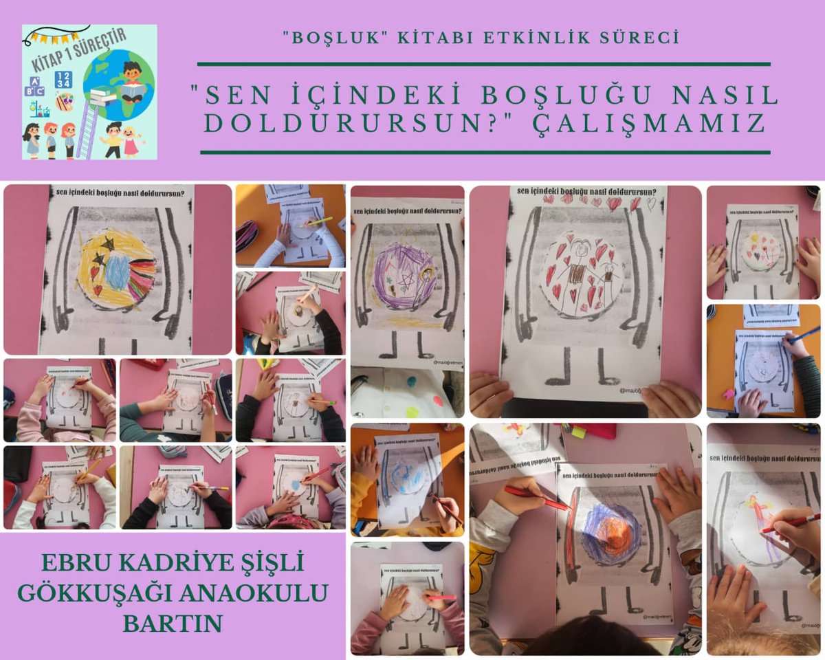 EbruSisli67's tweet photo. "KİTAP 1 SÜREÇTİR" eTwinning Projemizde "Boşluk" kitabını okuduk ve kitap üzerine çeşitli etkinlik süreçleri gerçekleştirdik 🤩 @BartMem @tretwinning @eTwinning_74 @eTwinningDestek @anaokulu_n @kitap1surectir https://t.co/PnTiTpO98v