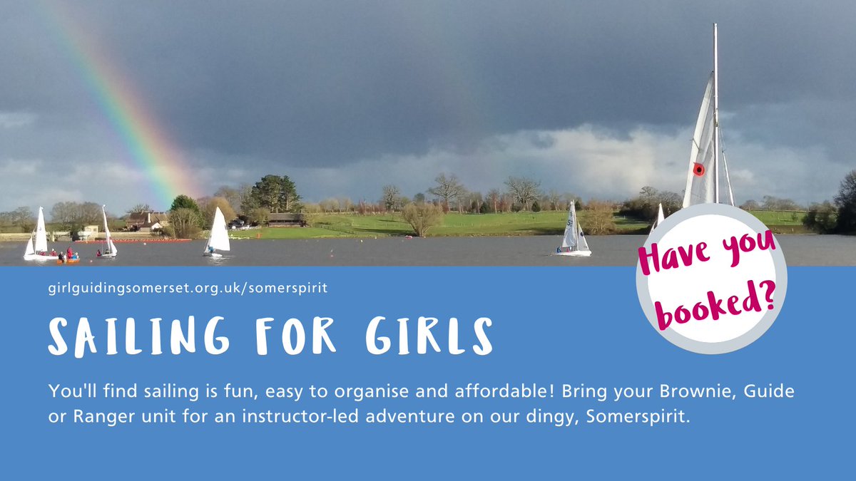 Have you booked your Brownies, Guides or Rangers?

girlguidingsomerset.org.uk/somerspirit/

#Somerspirit #GirlguidingSomerset #sailing #dinghysailing #comettrio #somerset