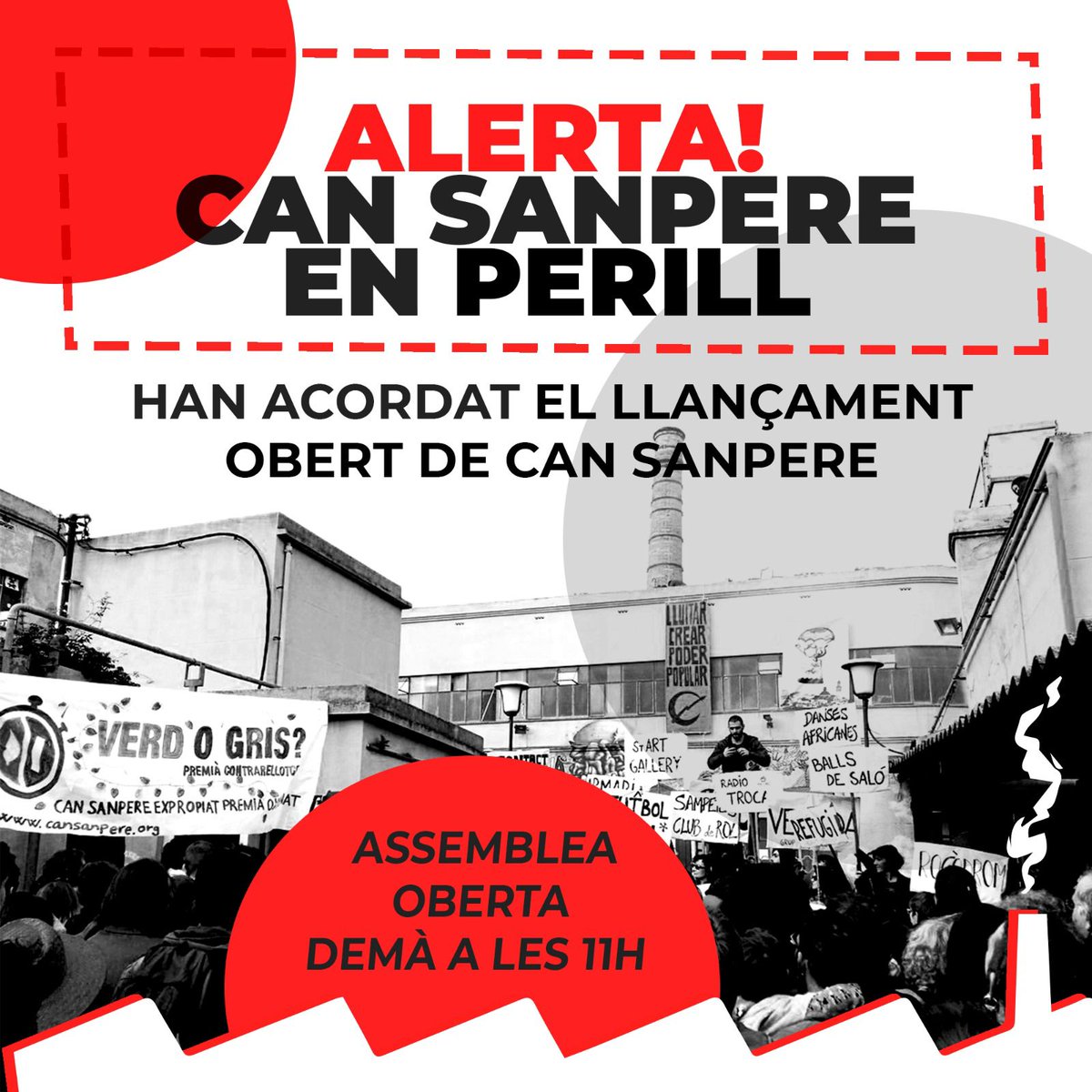 CanSanpere_'s tweet photo. ATENCIÓ 🚨🚨🚨🚨🚨

Can Sanpere torna a estar en perill de DESALLOTJAMENT EN DATA OBERTA 😱🙌🙌🙌

Aquest matí hem fet assemblea per donar una resposta i la consigna és clara: RESISTIREM, EXPROPIACIÓ JA, @ajpremiademar teniu un compromís i heu de complir😡 https://t.co/R2NkwX4dB1