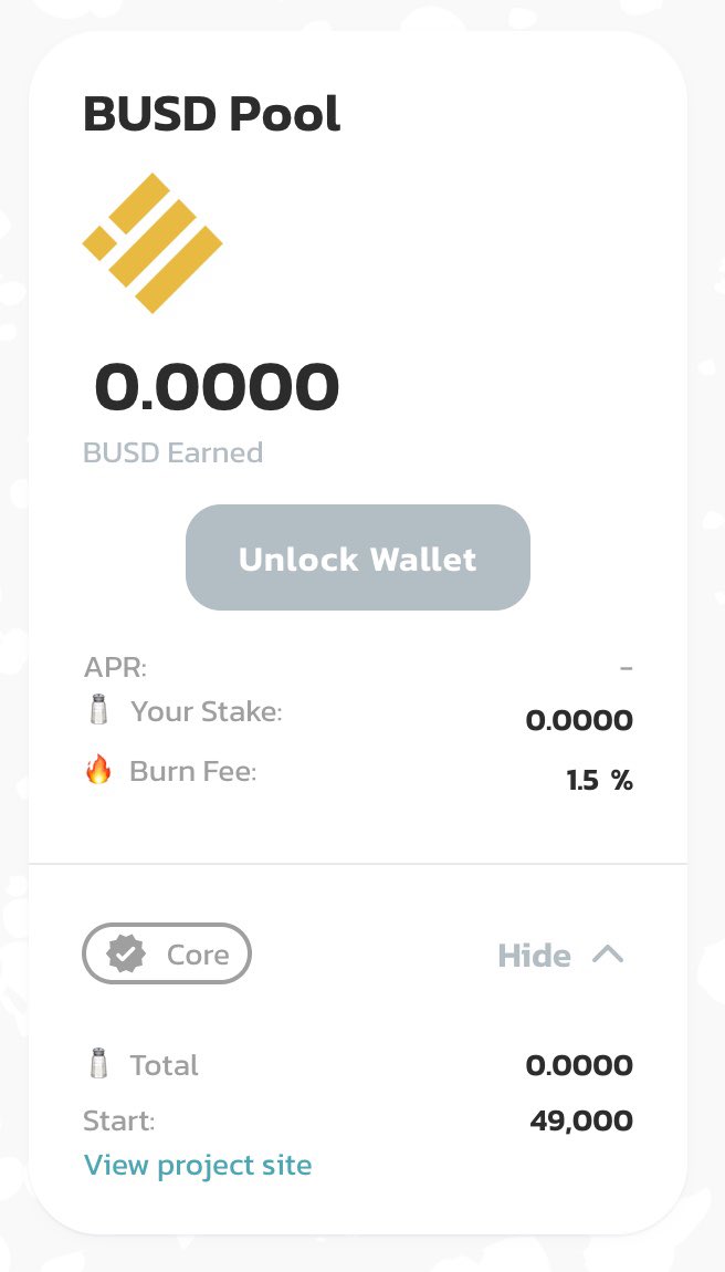 Check out our new Ocean. Stake SALT and earn BUSD. Starts in about 2 days. #bsc #bnb