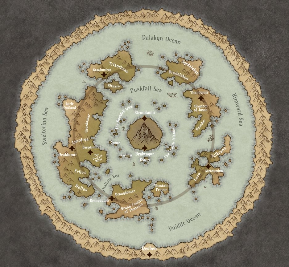 archalofax's tweet photo. Bit more work on the Arlorn layer of the World Mountain tonight. Currently using PF2, but considering my own blend of D&D as a system for it. Nothing quite matches what I want. #map #dnd #pathfinder2e #ttrpg #worldmountain https://t.co/Gfn6PgFLcp