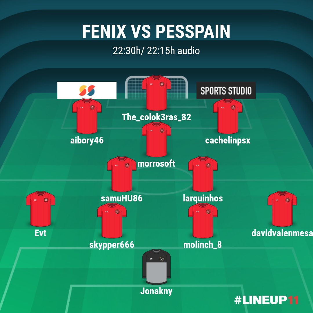 Esta noche inauguramos la temporada de EFA contra @eSportsPesspain. Serán partidos intensos por ambas partes.

Estos son los 11 guerreros que lucharan: