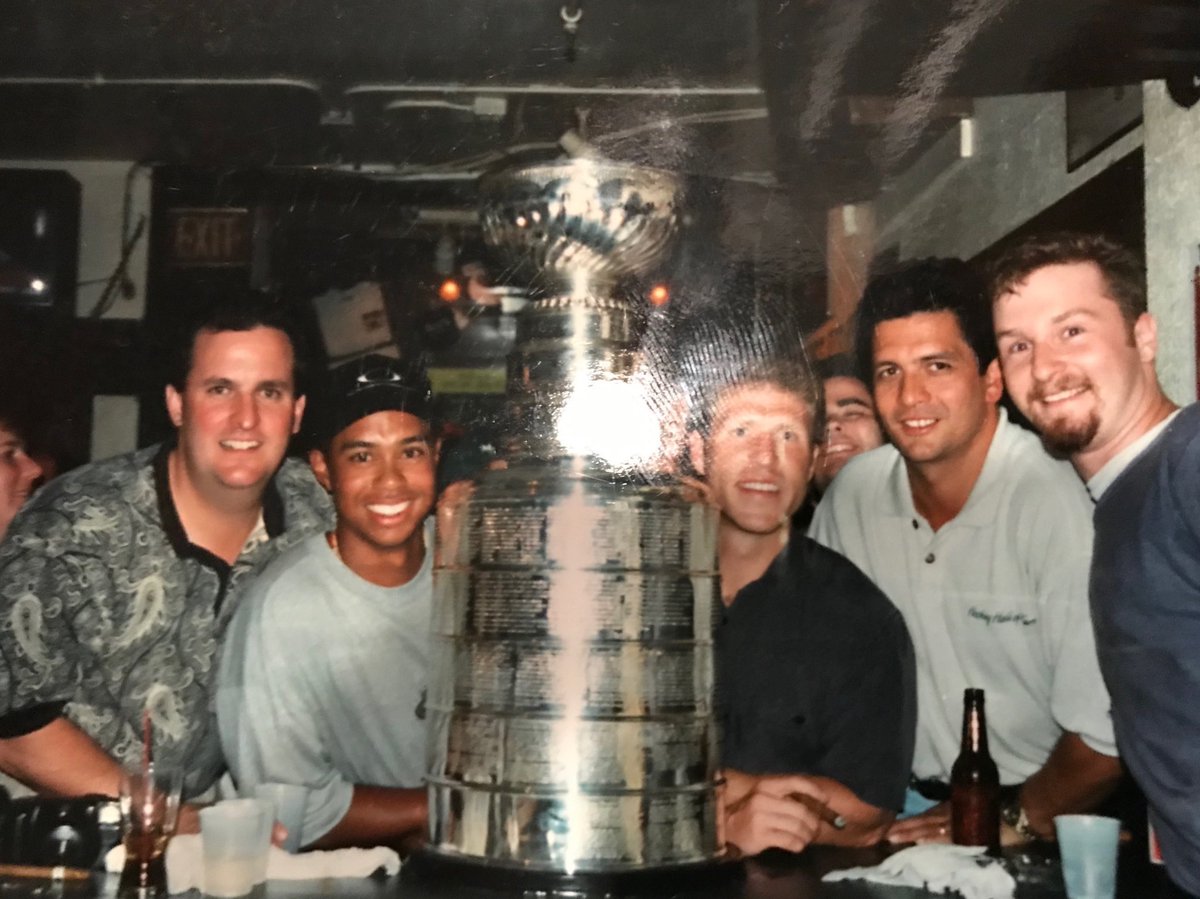 Tiger Woods at Ricks American Cafe in East Lansing circa 1995