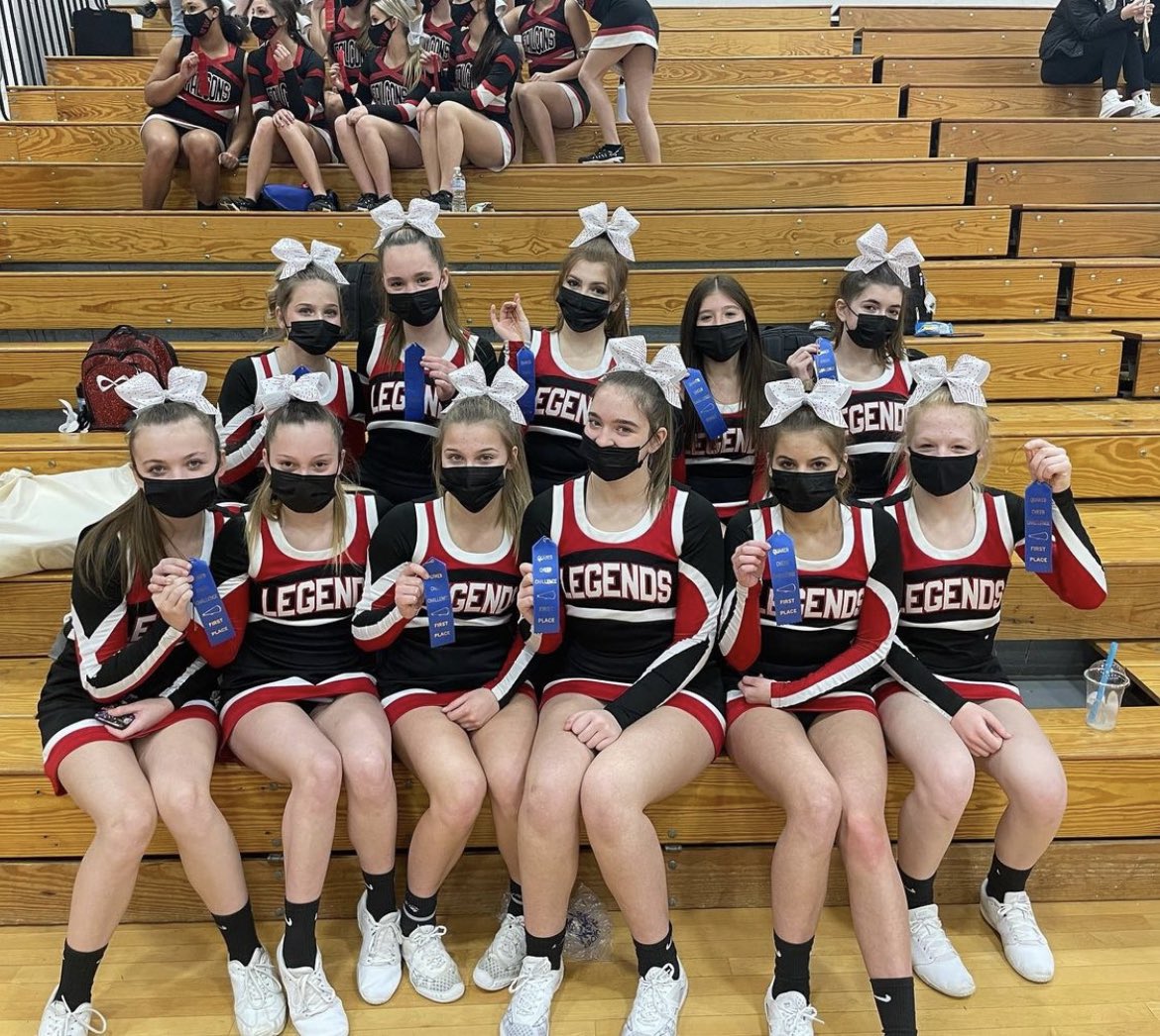 LHSLegendsCheer's tweet photo. Great day for Legends cheerleading!! JV took 1st today &amp; Varsity had the 3rd highest score of the entire competition &amp; took 3rd place is a tough division. ❤️🖤 #LJVC #LVC #ProudCoaches https://t.co/3m52EzW4hc