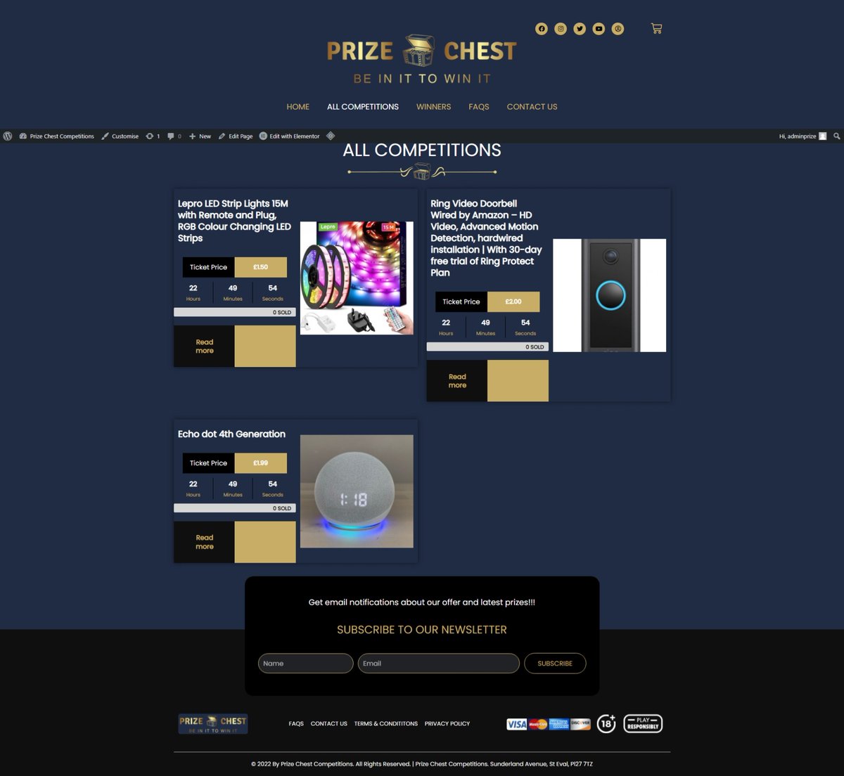 PrizeChest's tweet image. We've just added 3 brand new competitions for our revamped site... They will be going LIVE tomorrow At 20:00,  There will be plenty more competitions added in the next few days, so come play and enjoy #Play #Win #competition #prizes #share