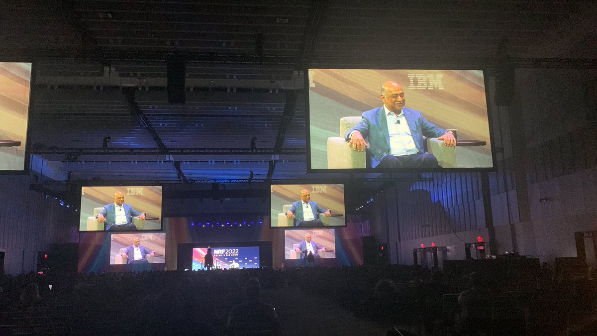 SarahNRand's tweet photo. .@IBM CEO @ArvindKrishna tells #NRF2022 attendees that #technology is no longer the cost of doing business, it’s your competitive advantage. https://t.co/OrLlpwVGxE