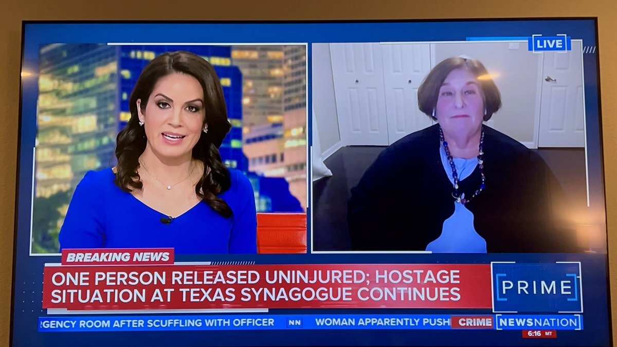 deniseeger's tweet photo. Thank you @RudabehShahbazi and @NewsNation for having me on your show to discuss #ColleyvilleSynagogue #Prayingforbethisrael So glad all are safe and at home. https://t.co/PNVJQUEBKG