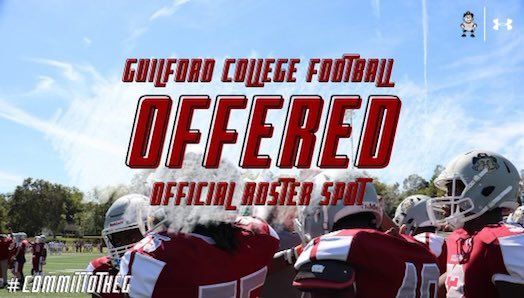 Thankful to receive my first offer from Guilford College <a href="/GuilfordFB/">Guilford College Football</a> Thanks to <a href="/_DavidStadler/">David Stadler</a> <a href="/CoachKBarr/">Coach Barr</a>