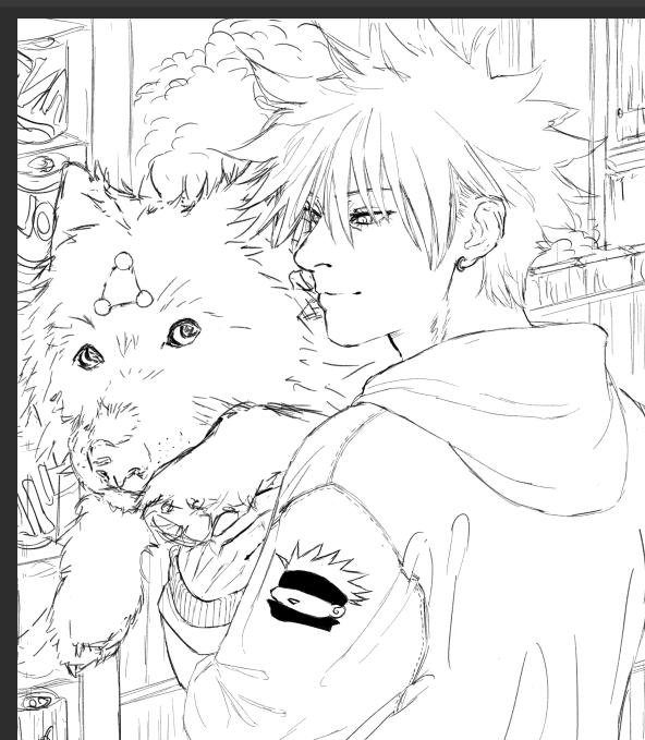 megumi + divine dog sketch 🖤 