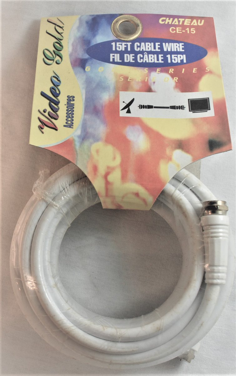 Câble fil vidéo coaxial RG-59 1,8 M mètres, 6’, 15’ et 25’ pieds, mâle-mâle, MM neuf ou usagé, blanc 

Commande et quantité disponible ici  :
qualitasdistribution.com/index.php?rout…

QualitasDistribution.com depuis 1994!
Membre du panier bleu! Détaillant local!